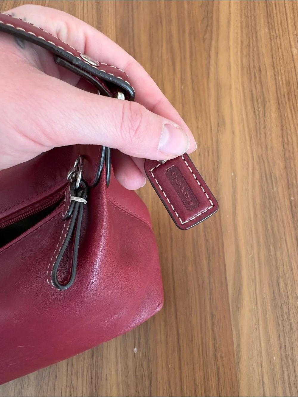 Coach Vintage Red Leather Mini Shoulder Bag